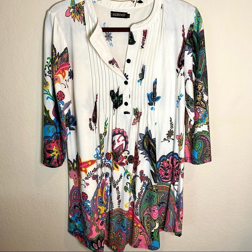 Reborn NWOT Henley Top